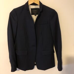 J Crew Regent Navy Blazer Size 0 Academia Equestrian Minimalist Preppy